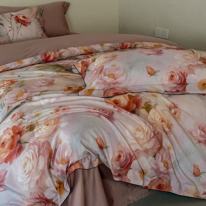 Floral Luxury Cotton Sateen Bettbezug Set