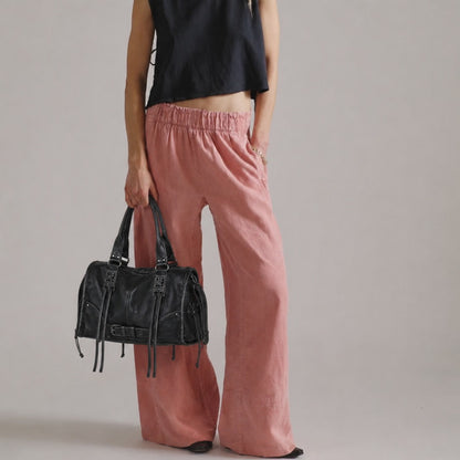 Elegante strukturierte Lederhandtasche
