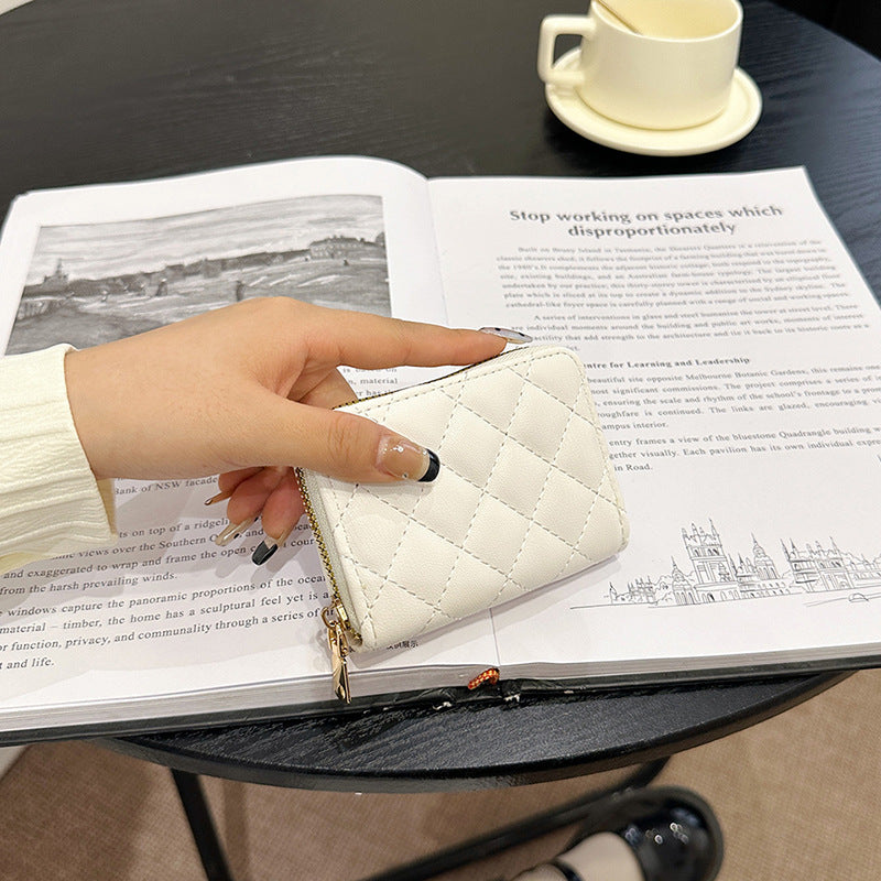 Gepolsterte zippered kompakte Brieftasche
