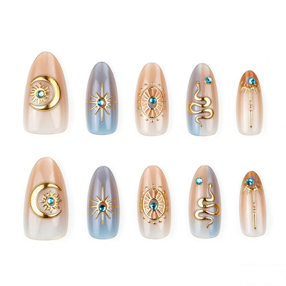 Himmlisch inspiriertes Press-On-Nagelkunst-Set Brehn