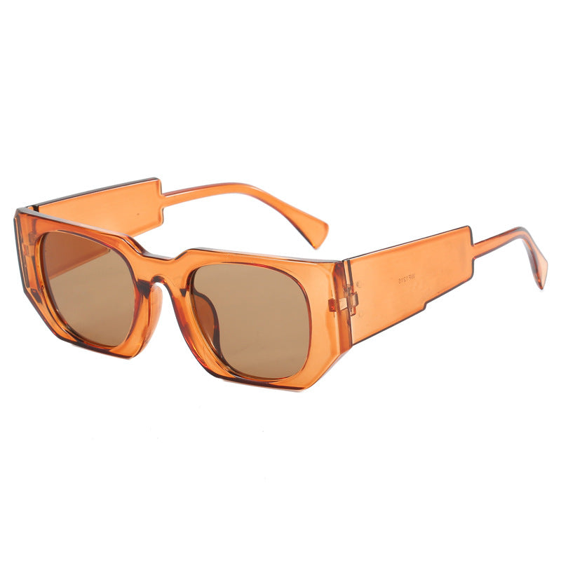Damen geometrische Oversized-Sonnenbrille mit breitem Design Brehn