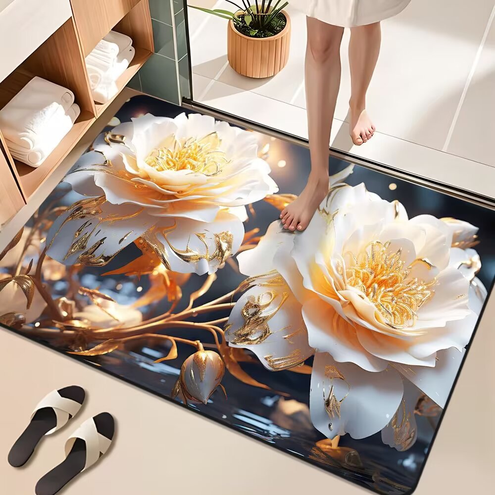 Floral Design Badezimmermatte Brehn
