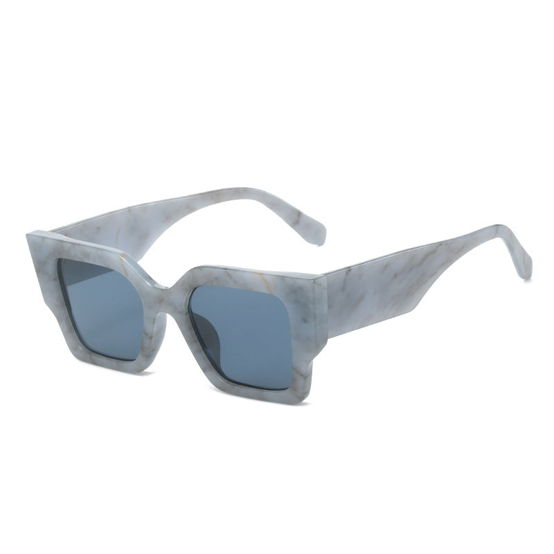 Damen Modische quadratische Sonnenbrille mit breitem Rahmen und UV-Schutz Brehn