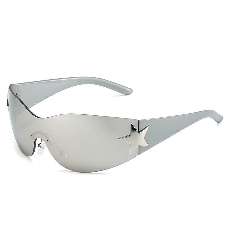 Modebewusste Shield-Sonnenbrille mit Sternakzent Brehn