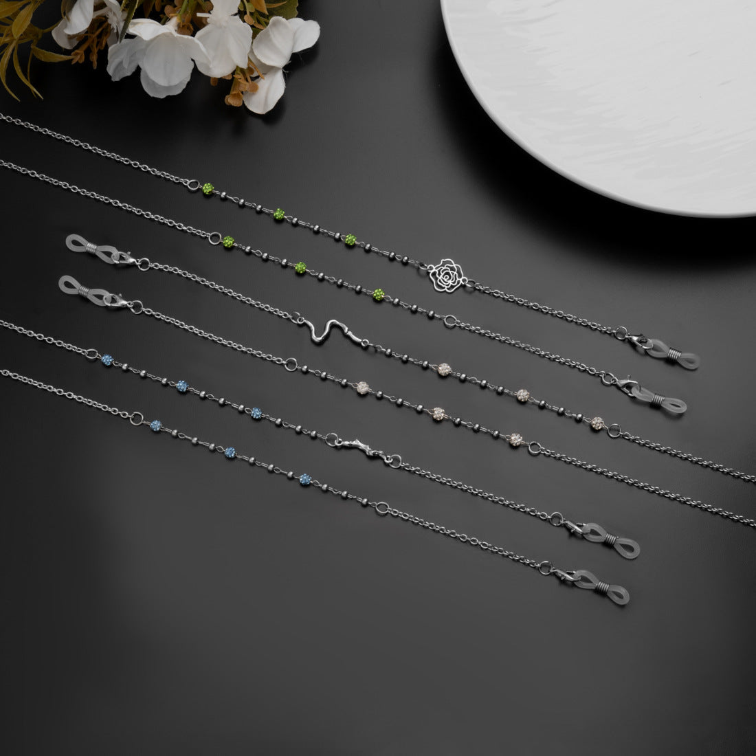 Chic Strass Brille Kette Brehn