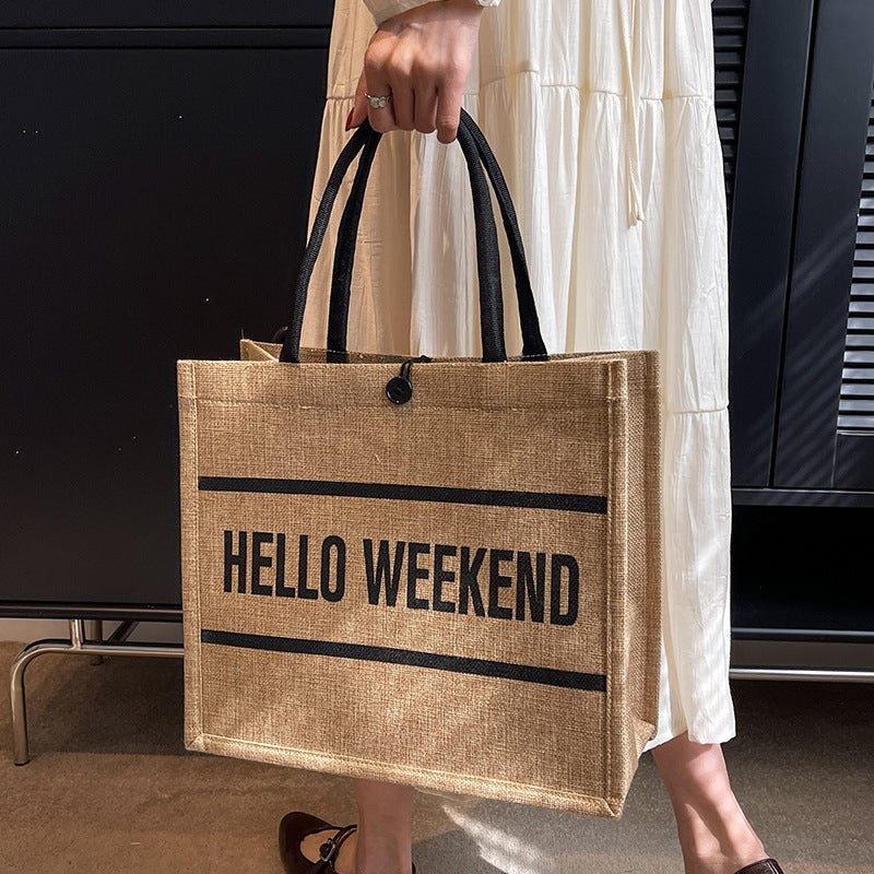 Lässige Jute-Einkaufs-Tasche