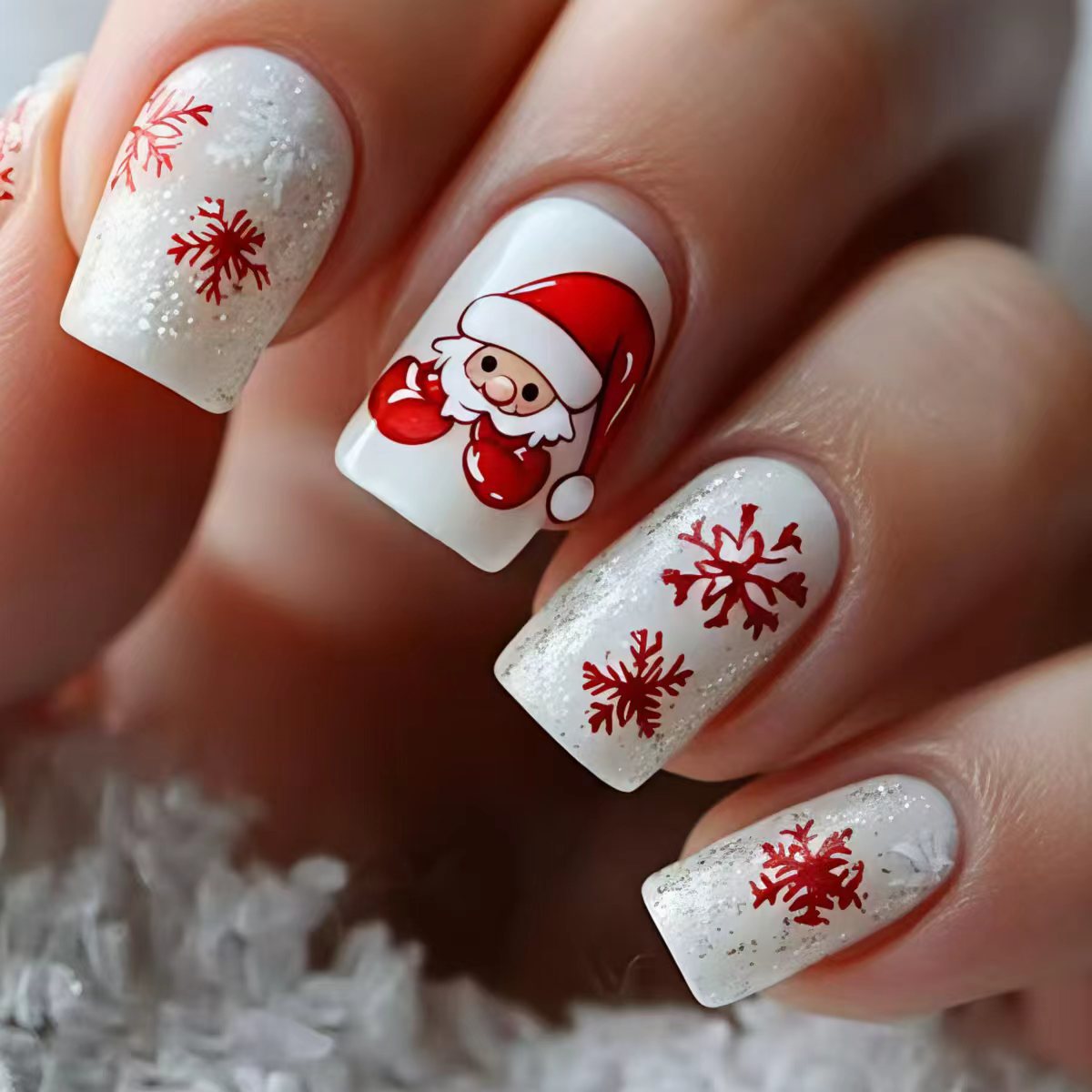 Kunstnägel mit Festlichem Weihnachtsdesign Brehn