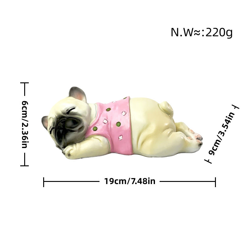 Dekorative Schlafende Bulldogge Figur Brehn