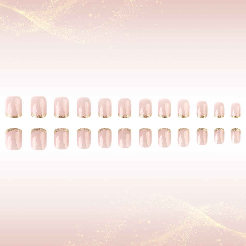 Premium Glossy French Tip Press-On Nails Brehn