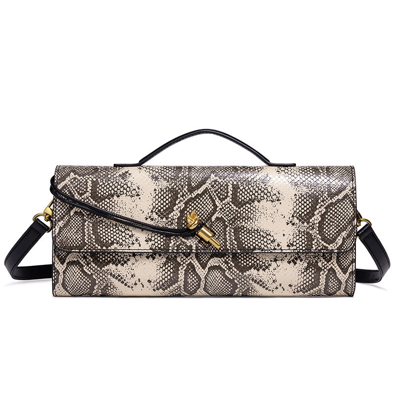 Elegante Texturierte Schlangenleder Abendclutch Brehn