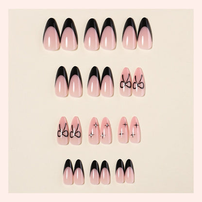 Kunstnagelset mit elegantem Ombre-Design und kreativem Schleifenmotiv Brehn
