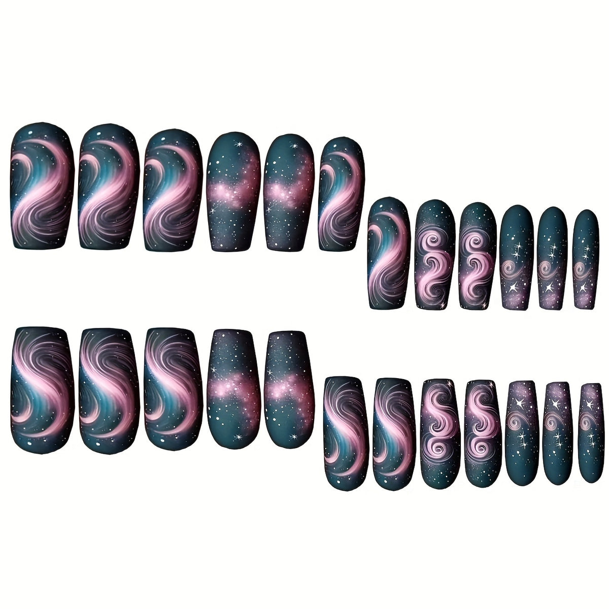 Künstlerische galaktische Nagelverzierungen Brehn
