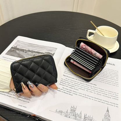 Gepolsterte zippered kompakte Brieftasche