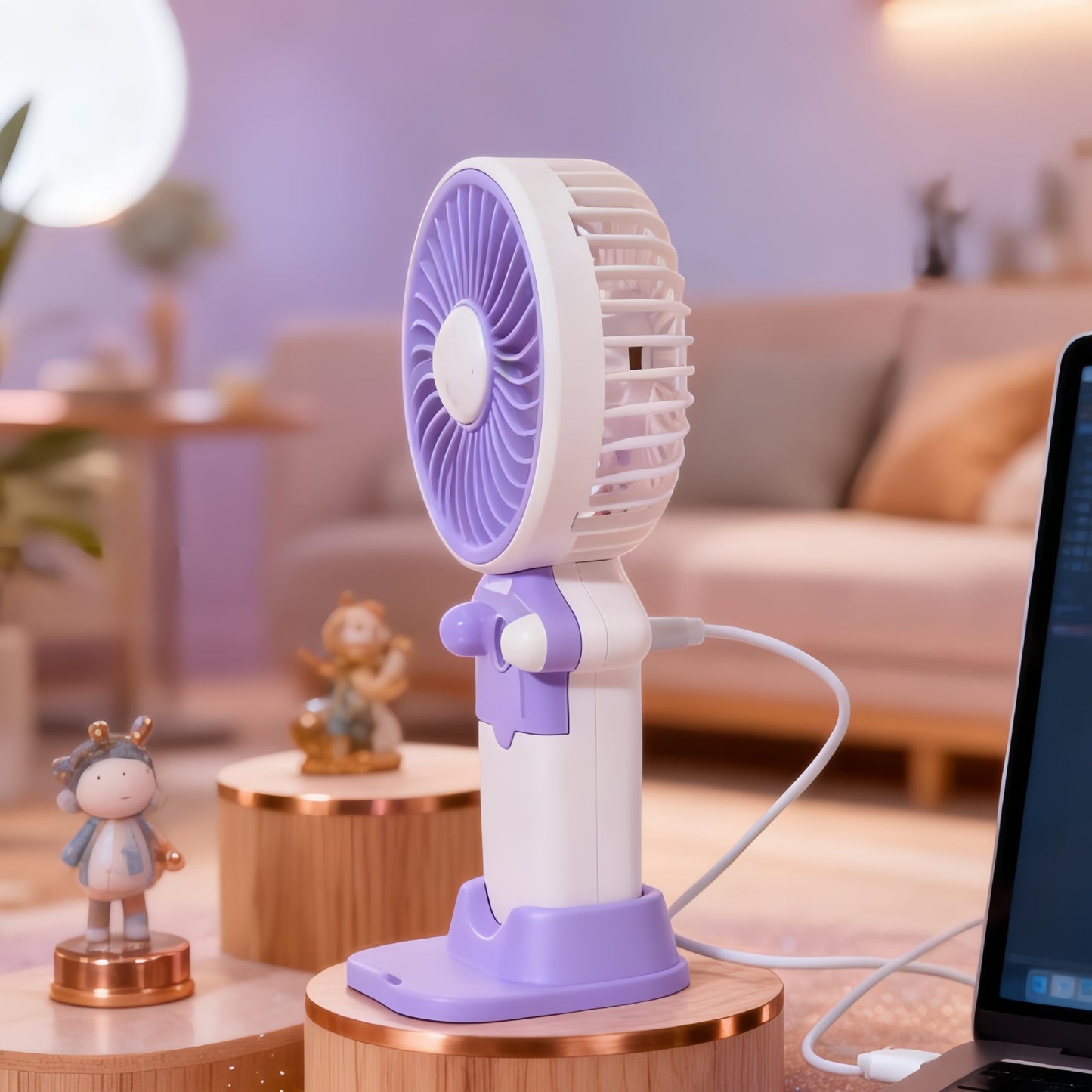 Damen Tragbarer Handventilator mit USB-Ladefunktion und flexibler Neigungsverstellung Brehn