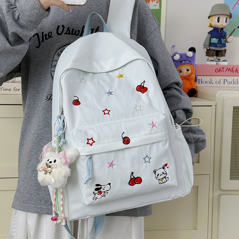 Verspielter Charakter Bestickter Schulrucksack Brehn