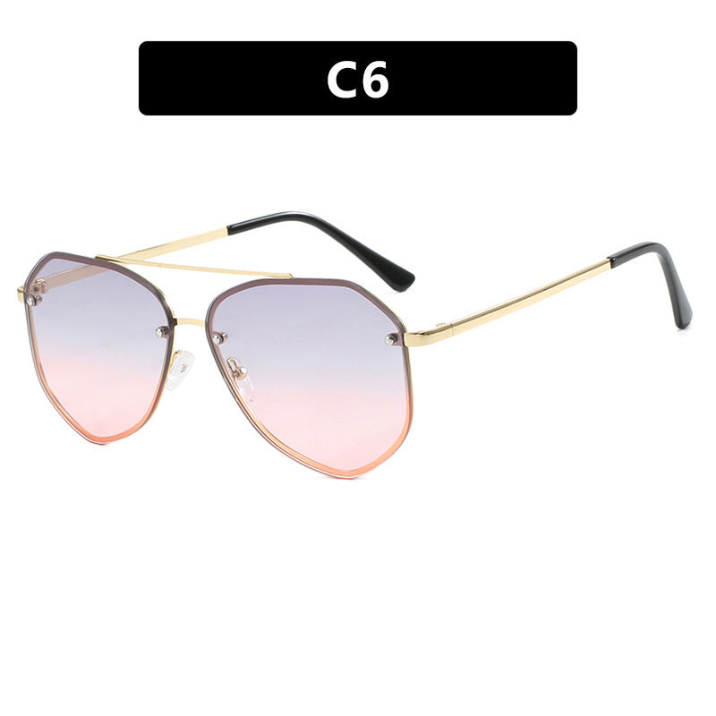 Damen geometrische Sonnenbrille mit filigranem Gestell Brehn