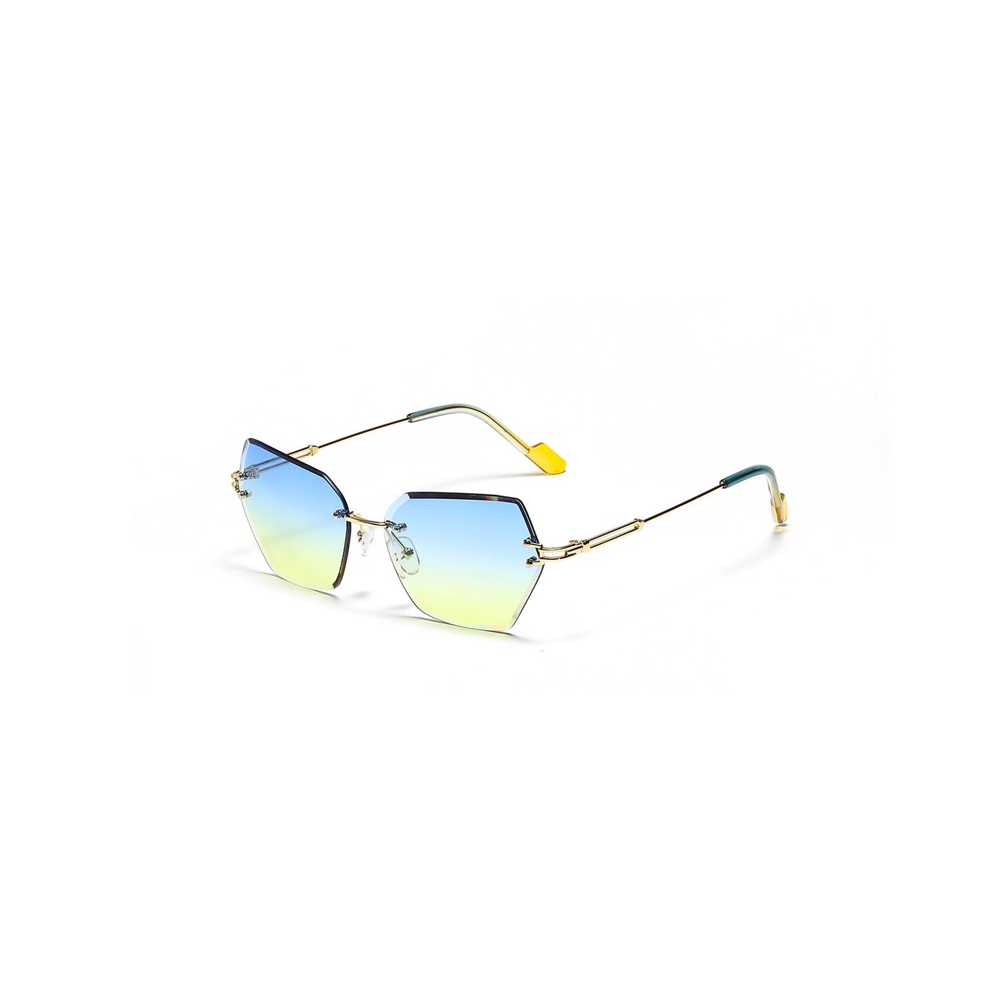 Damen moderne Sonnenbrille mit stilvollem sechseckigem Rahmen Brehn