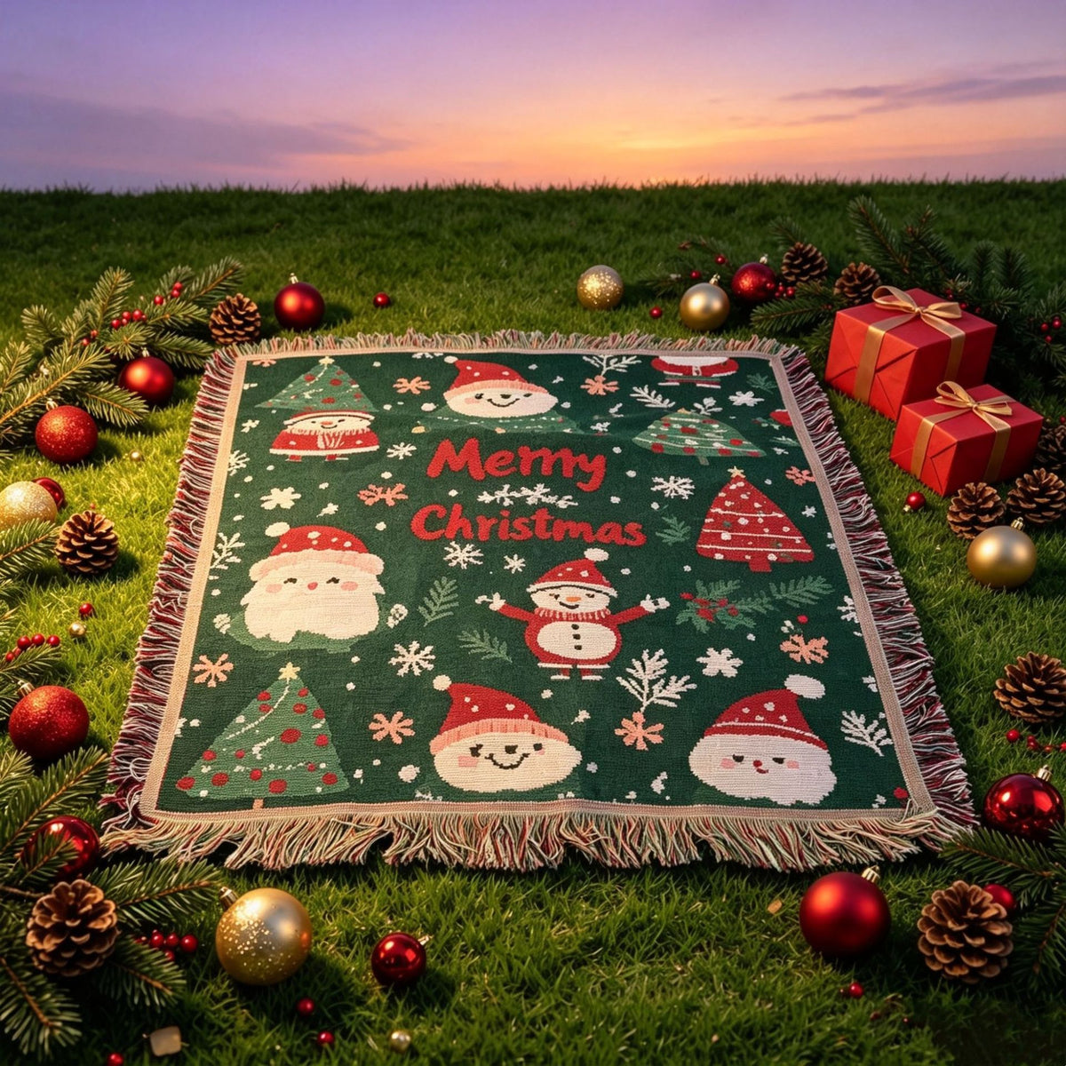Festliche Weihnachtswurfdecke
