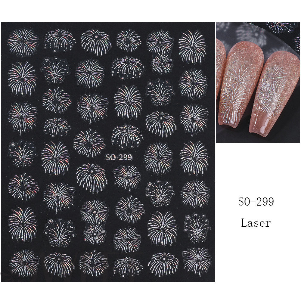 Laser Multi-Design Nagel Kunst Aufkleber Blatt