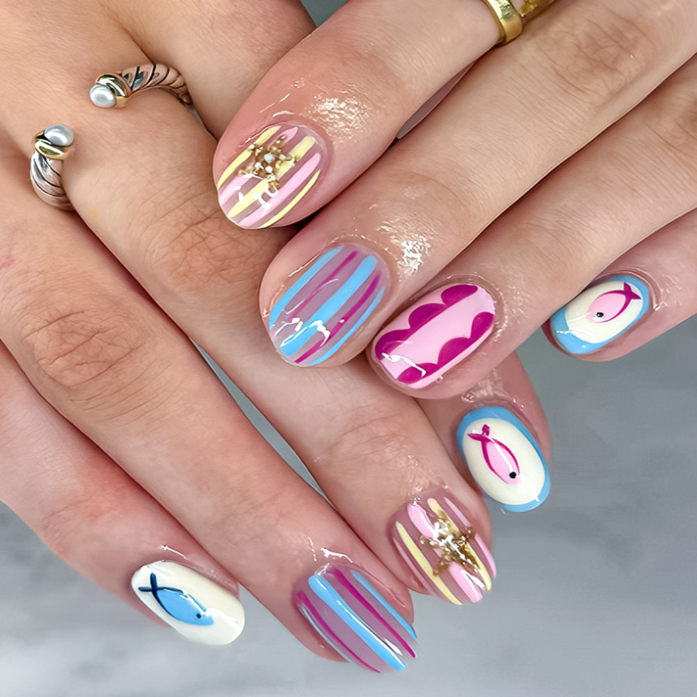 Kreatives Themen-Press-On-Nagelkunst-Set Brehn
