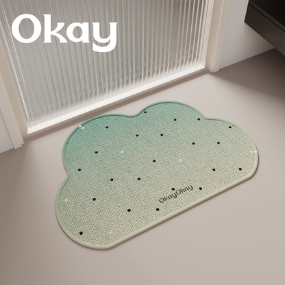 Cloud-Shaped Plush Microfiber Absorbent Non-Slip Bath and Entry Rug
