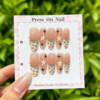 Anpassbare Glitter-Akzent Press-On Nägel