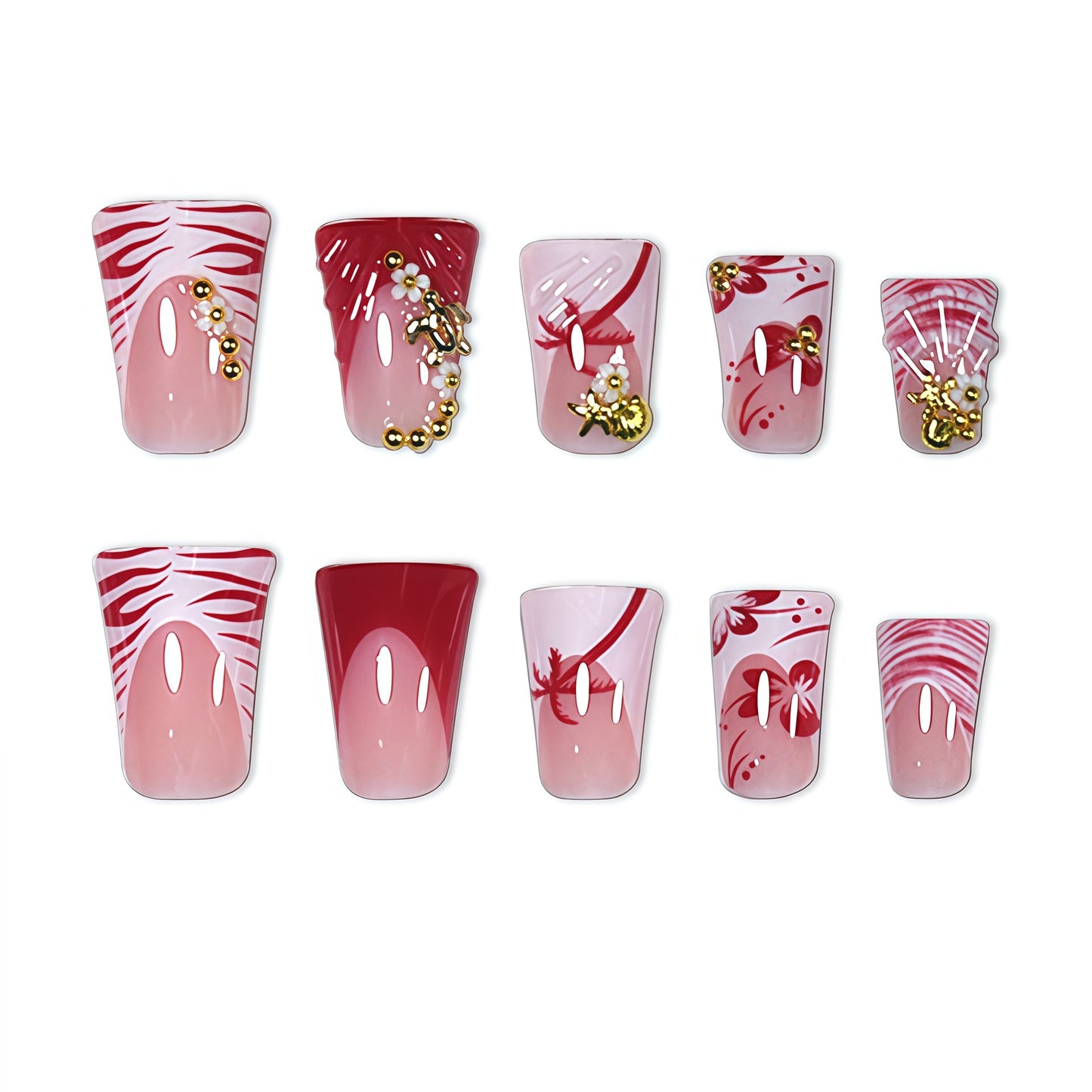 Floral Design Press-On Nail Extensions Brehn
