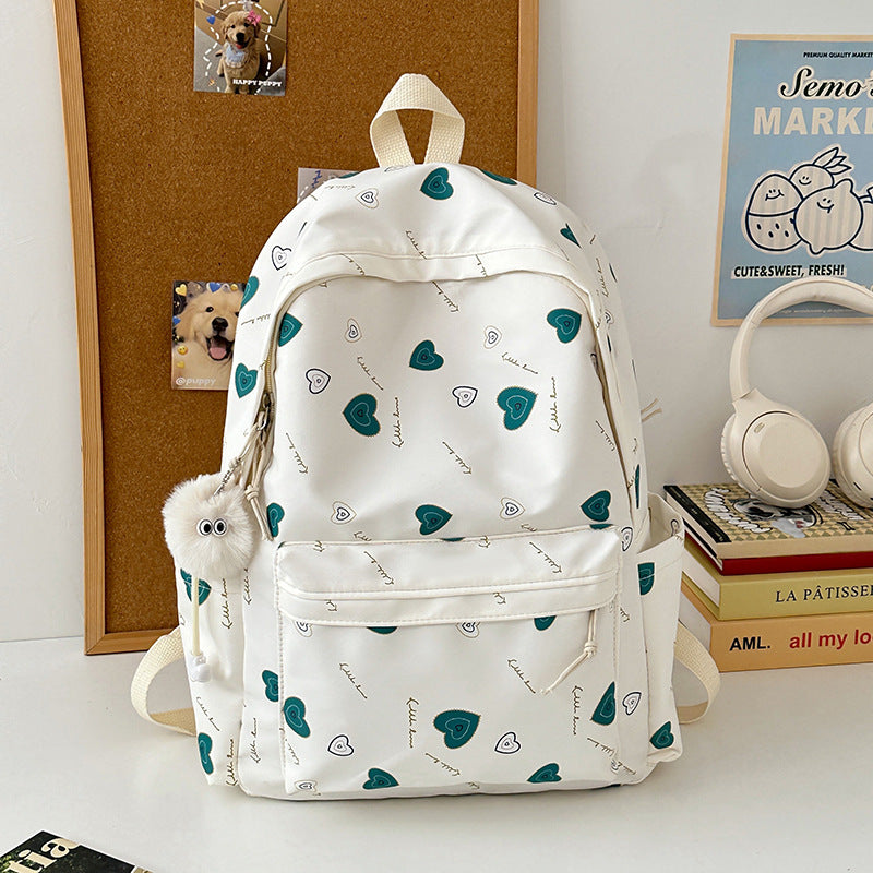 Herz-Print Casual Rucksack