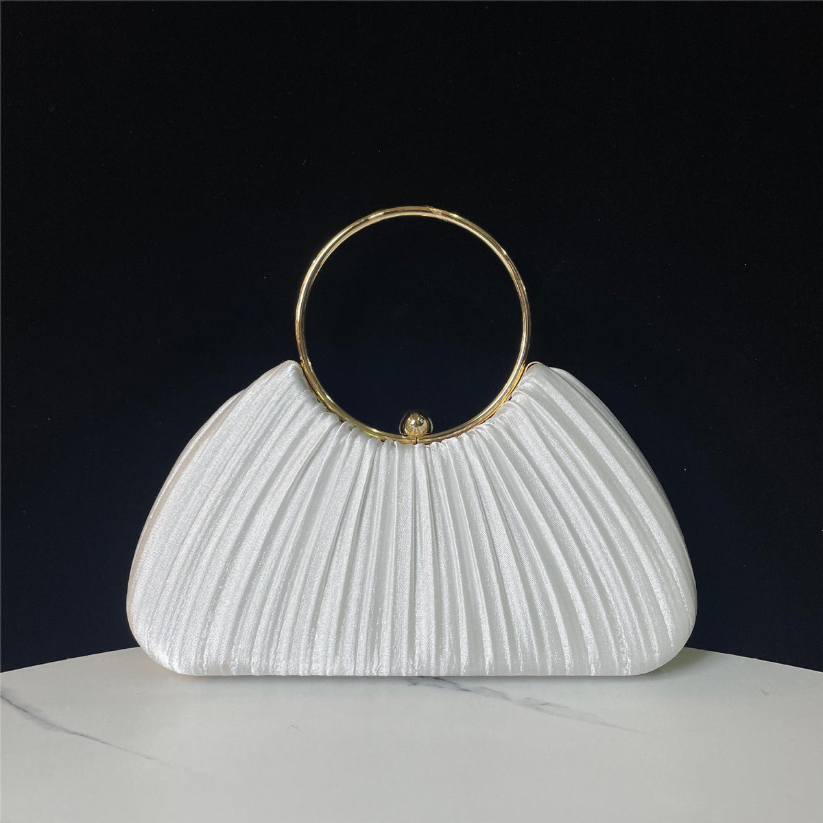 Faltbare Abendhandtasche mit Metallring