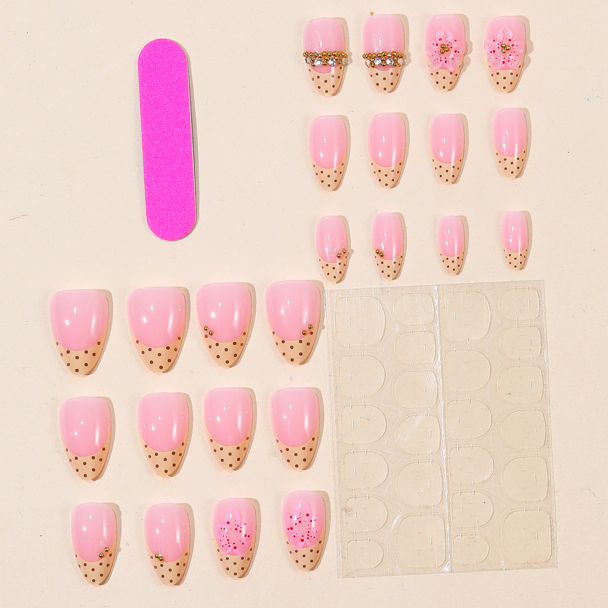 Florale Akzent-Gel-Nagelkunst Brehn