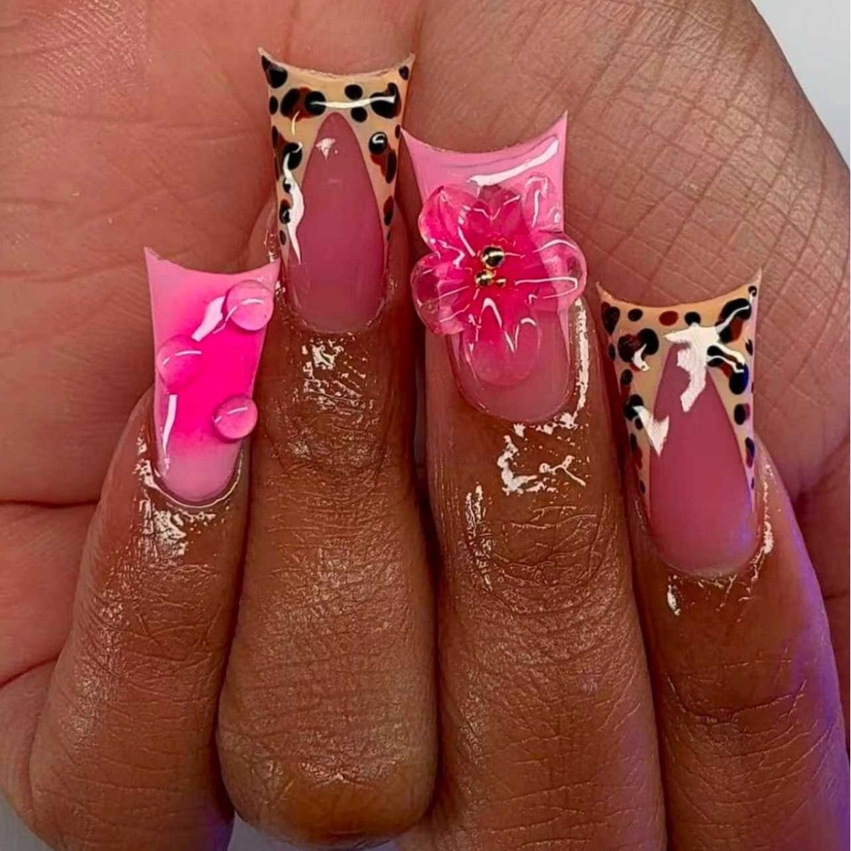 Künstlerische Floral Stiletto Nagel Kunst Extensions Brehn