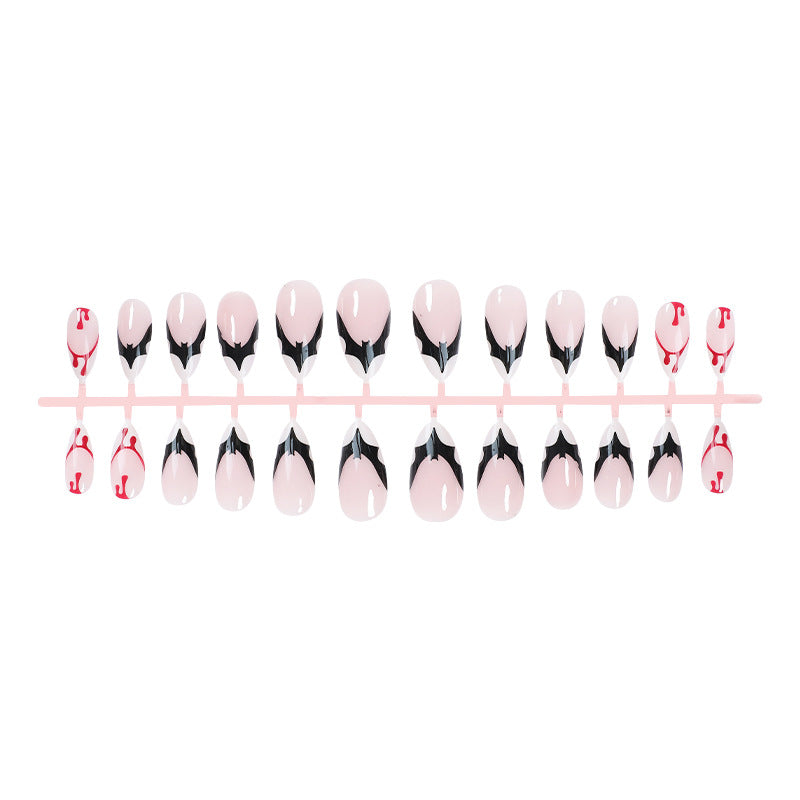 Künstlerisches Press-On-Nagelset mit einzigartigen grafischen Designs Brehn