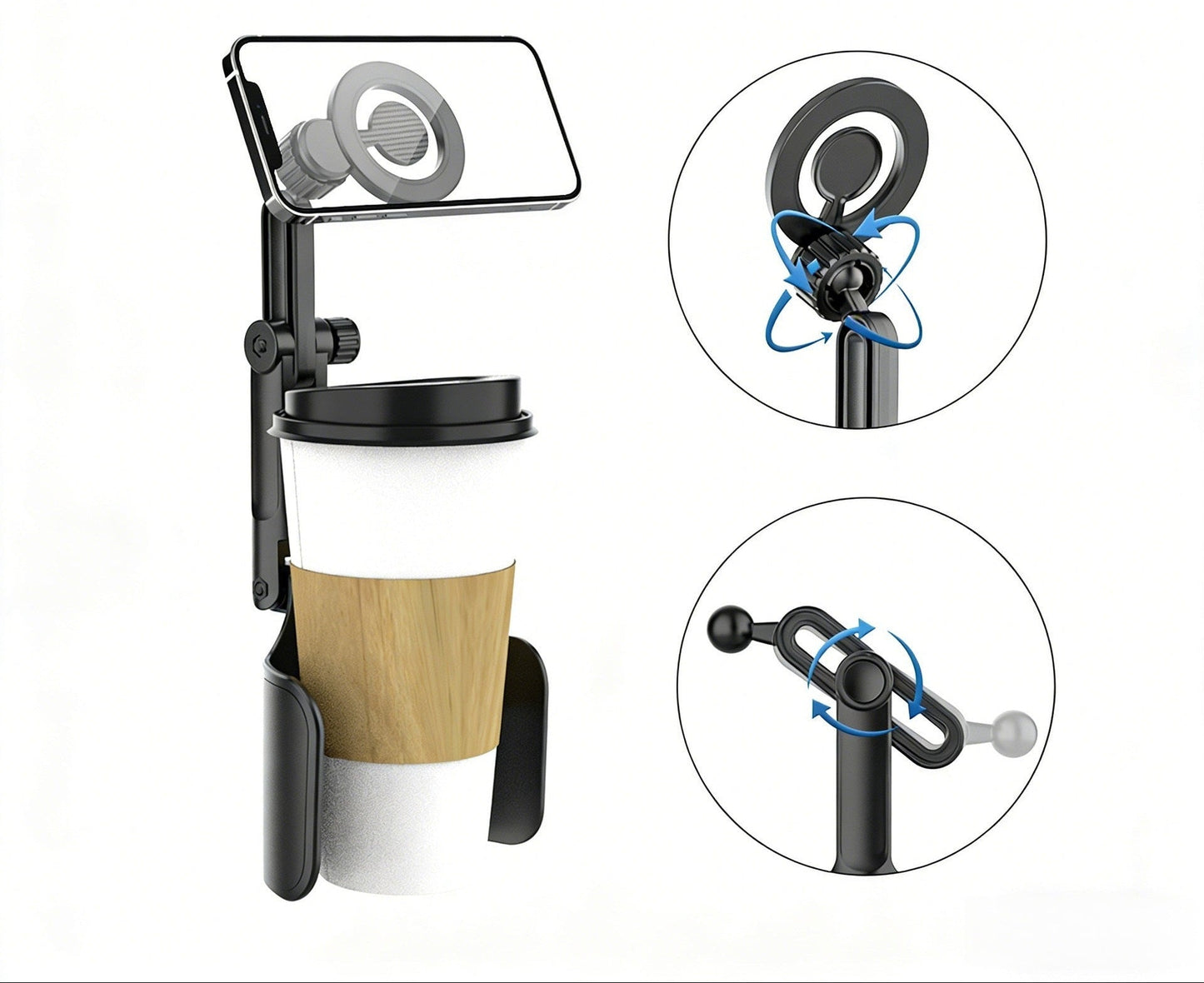 Verstellbare Auto-Headrest-Tablet- und Smartphone-Halterung mit teleskopischem Stützarm und rutschfestem Halter Brehn