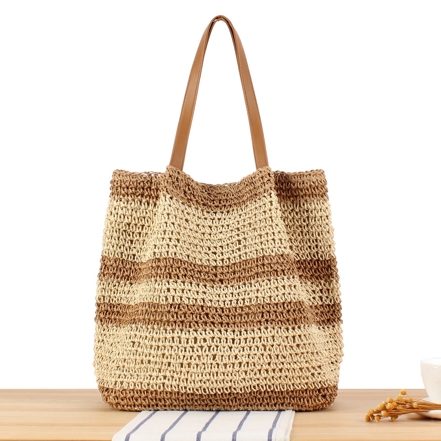 Großzügige Markt- und Strandschultertasche Brehn