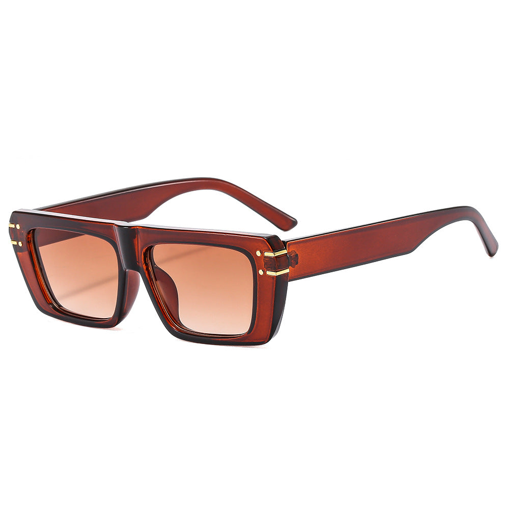 Damen modische quadratische Sonnenbrille mit glänzenden Akzenten Brehn