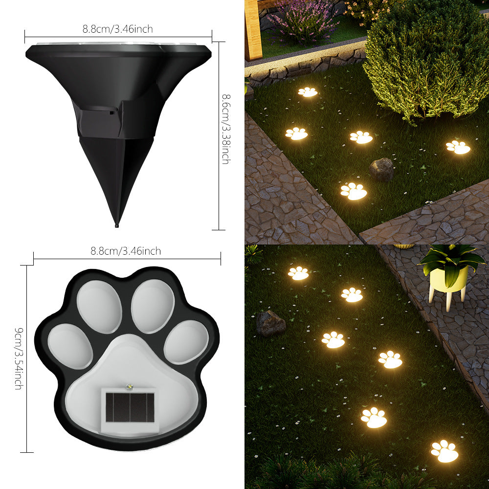 Paw Print Solar Gartenweg Stake Lights Mit integriertem Panel und Erdbohrer montieren Brehn