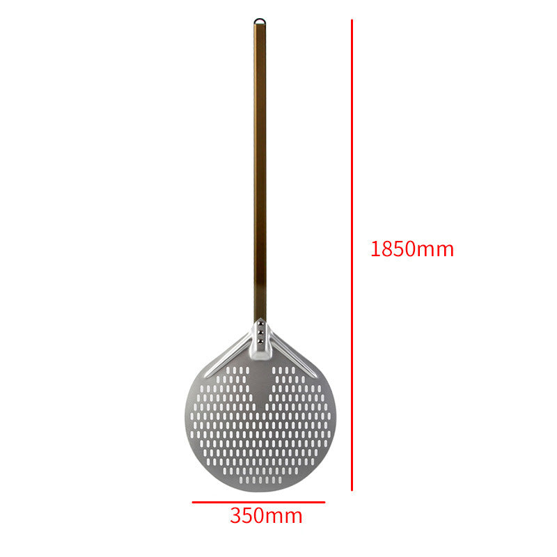 langer Holzgriff runde Aluminium-Pizzaschaufel mit verstärktem Hals Brehn