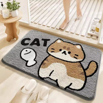 Niedlicher katzenmotivierter plüsch badematte