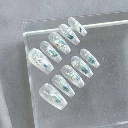 Dekoratives Floral Press-On Nagelkunstset  1791774223