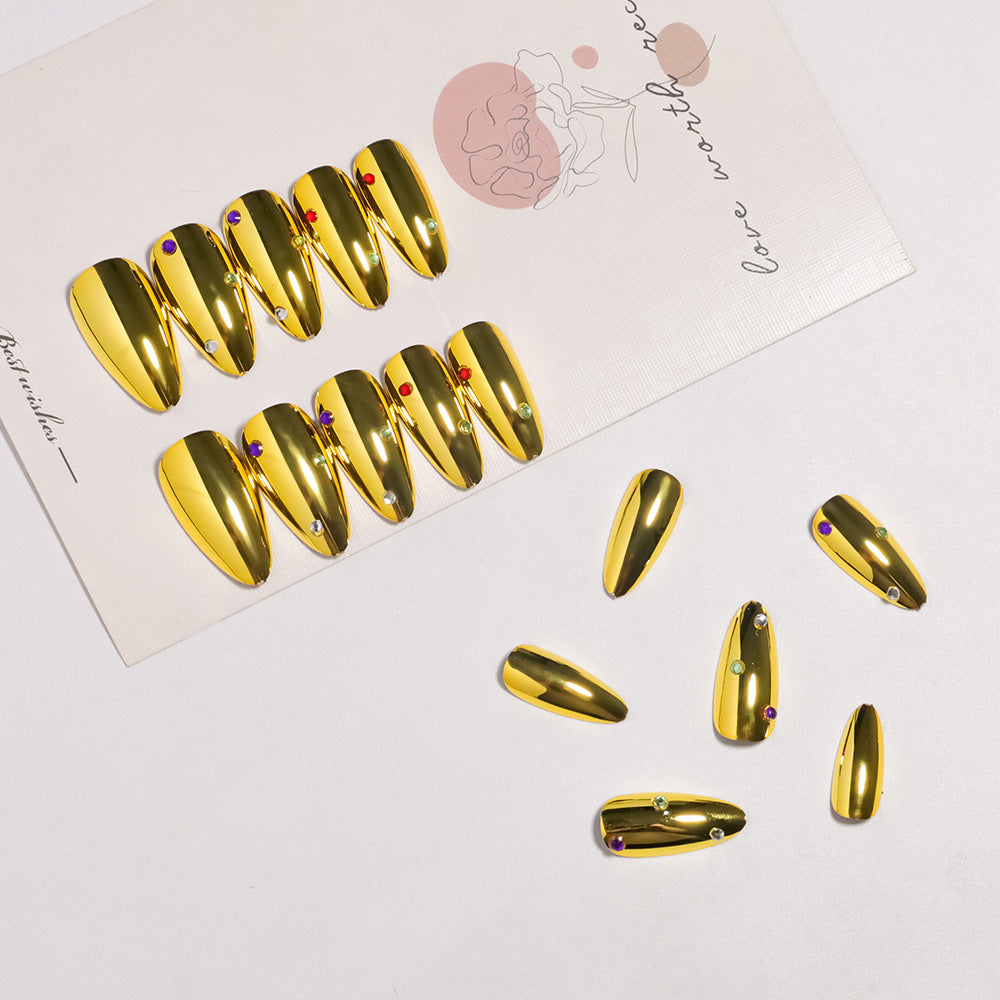 Glamouröse Metallic Press-On Nagelset Brehn