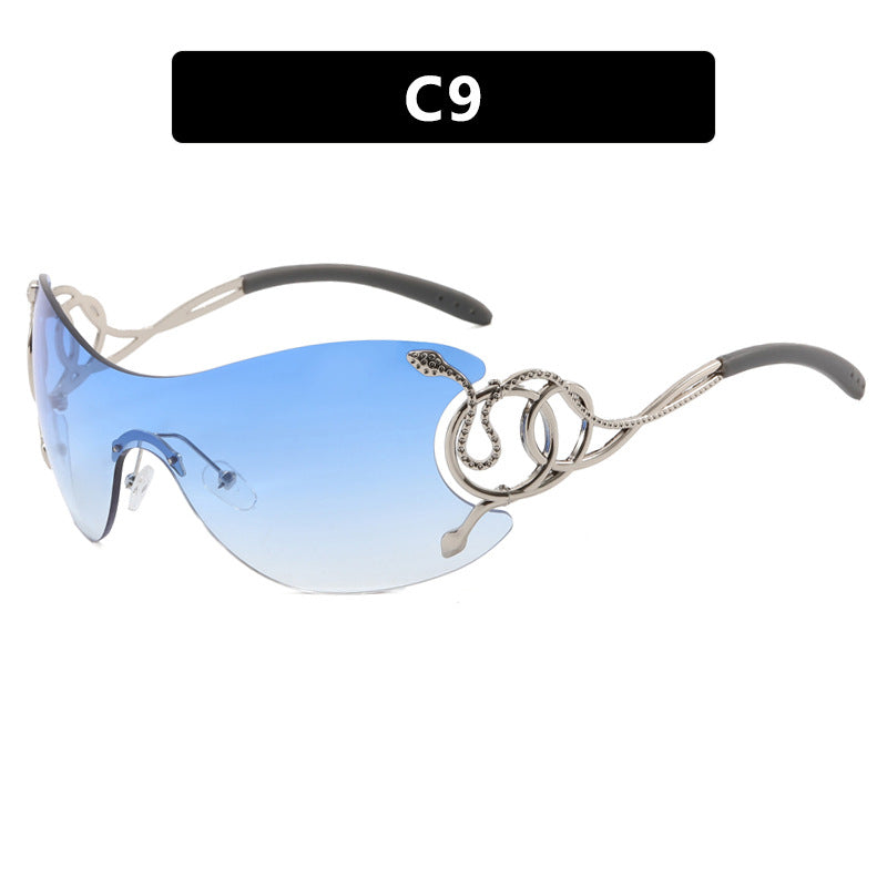 Damen futuristische Sonnenbrille mit verspieltem Design Brehn
