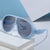 Damen extravagante Sonnenbrille mit stylishem transparenten Rahmen Brehn