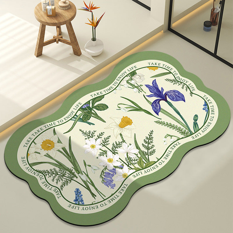 Botanisch inspirierter motivierender Teppich