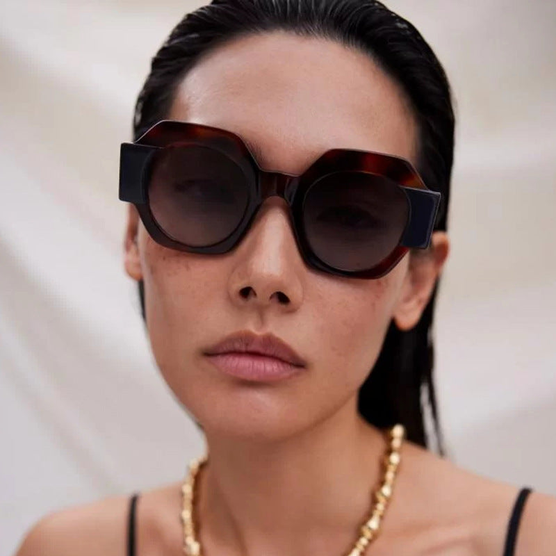 Damen trendige Sonnenbrille im hexagonalen Design Brehn