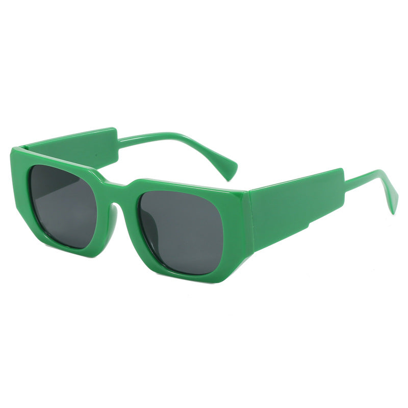 Damen geometrische Oversized-Sonnenbrille mit breitem Design Brehn