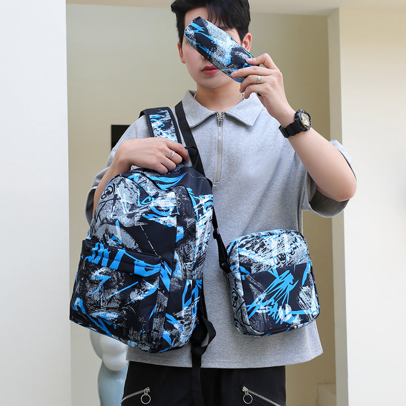 Graffiti-Druck Multifunktionaler Rucksack-Set Brehn