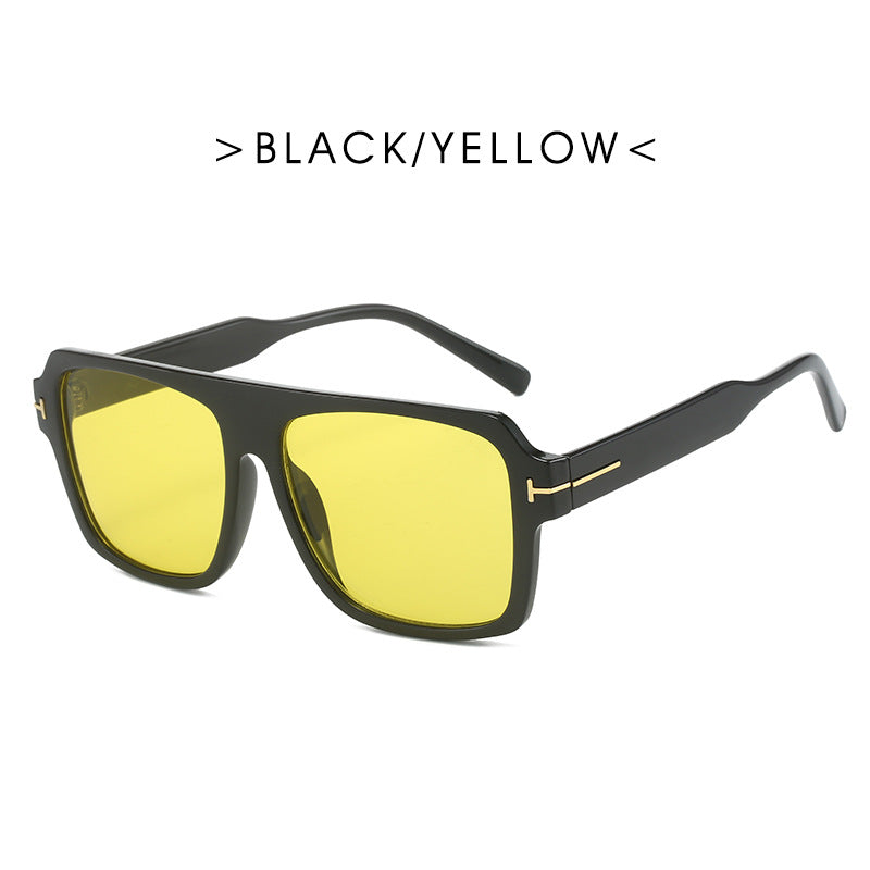Damen quadratische Sonnenbrille mit modischem, transparentem Rahmen Brehn