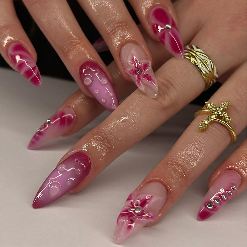 Elegante florale Designs Press-On-Nagelset Brehn