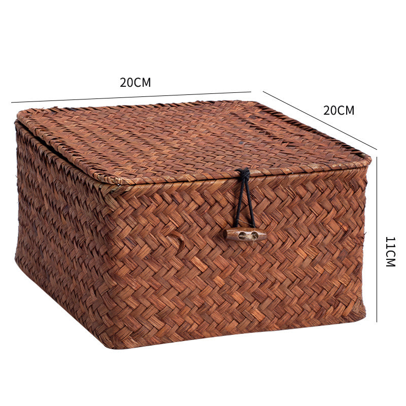 Handgewebte Aufbewahrungsbox mit Deckel Brehn