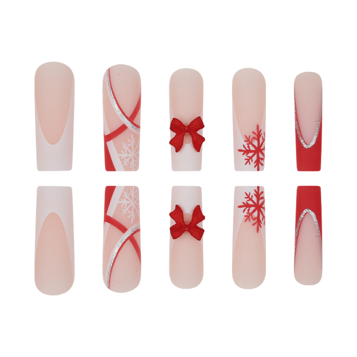 Festliche Weihnachtsmotive Press-On Nagelkunst Brehn